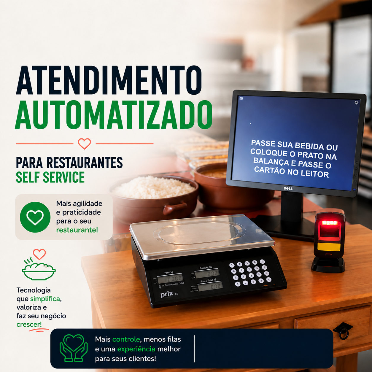 Sistema de atendimento automatizado para restaurantes self-service