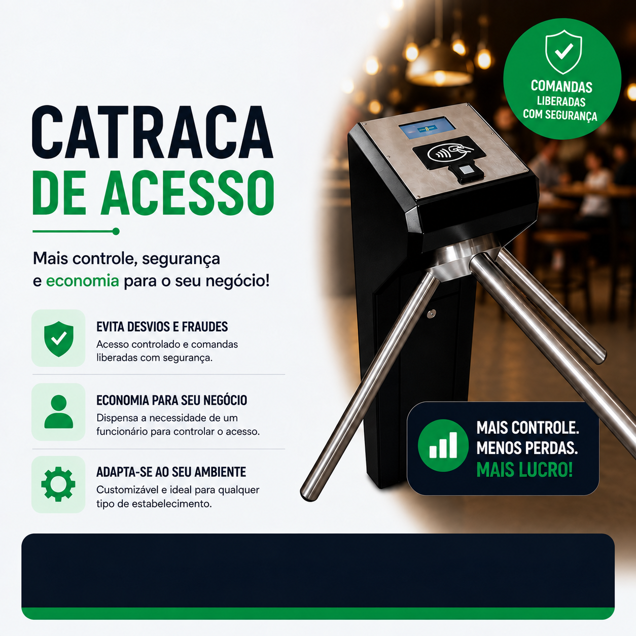 Catraca eletrônica para controle de acesso e liberação de comandas