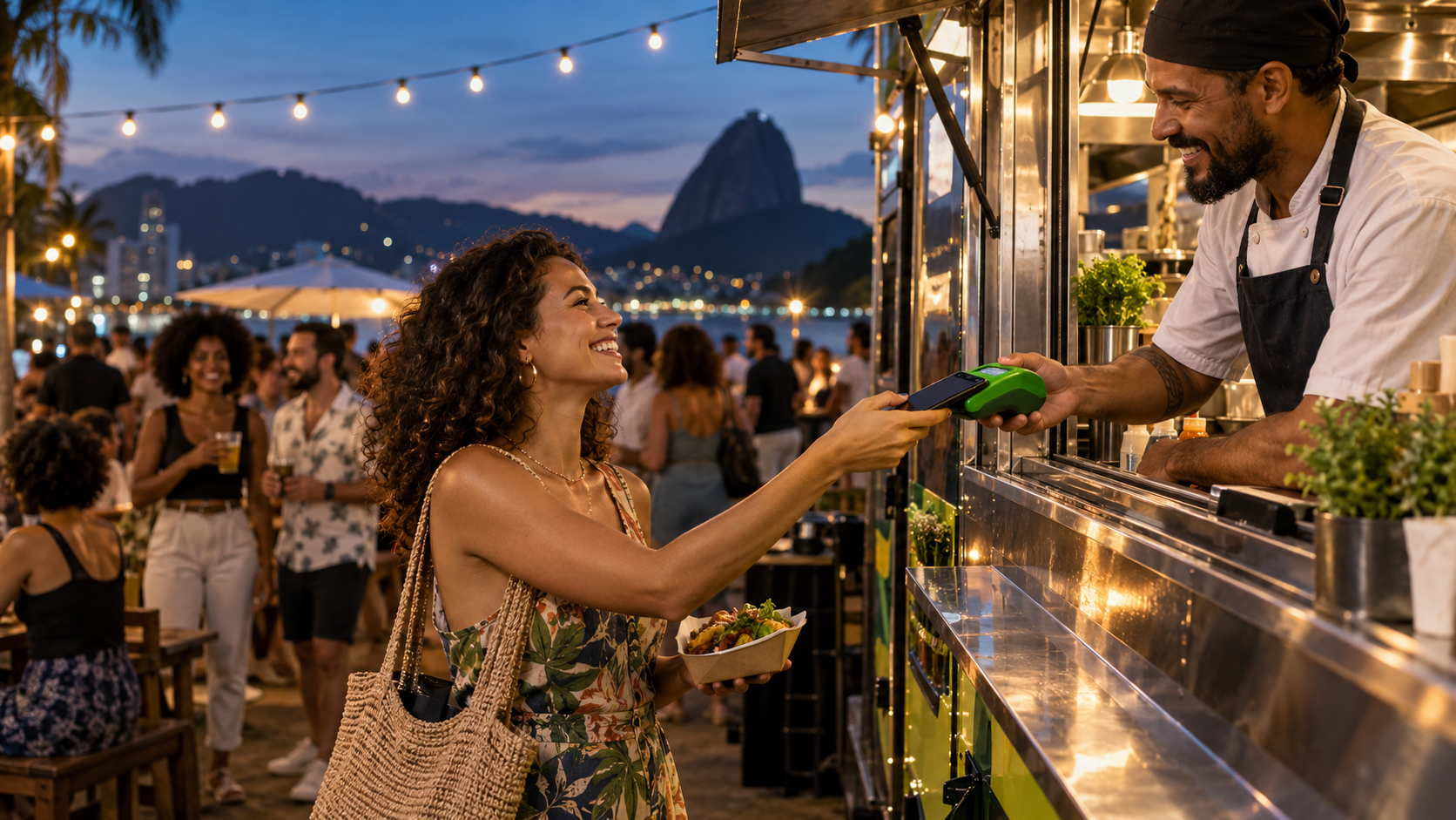 Pagamento móvel em food truck