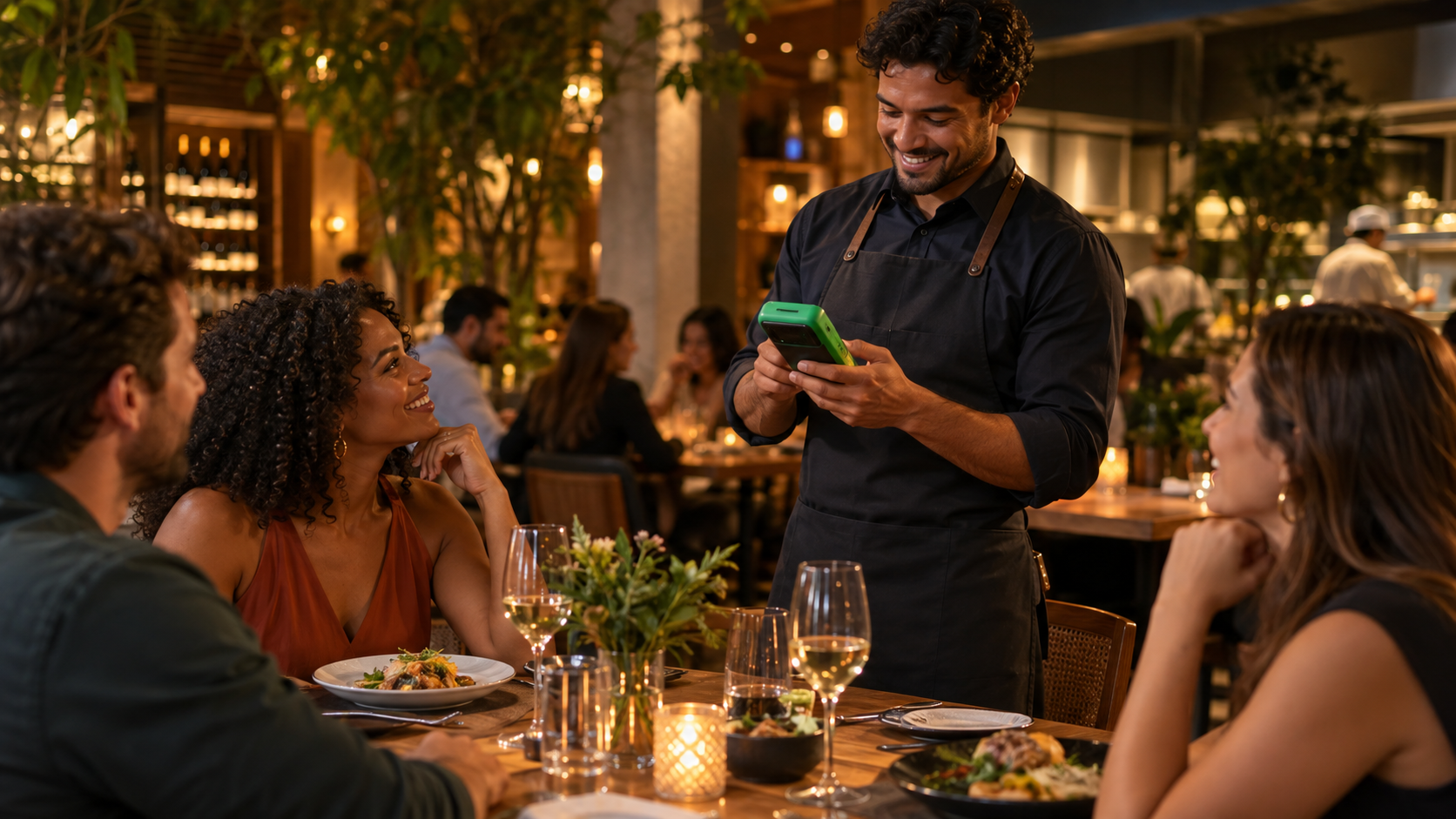 Atendimento com ByteFood em restaurante